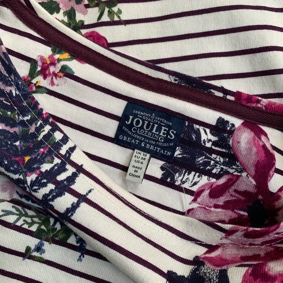 Joules • 6 • Long Sleeve Striped Floral T Shirt Top - Picture 2 of 5